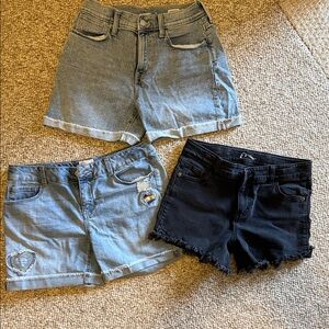 Girls Old Navy Women's Blue and Black Jean Shorts Trio